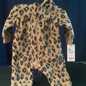 #79 - Brand New Cozy, Zip Up, Leopard Print, Onesie, by Carters, Size 3m.
